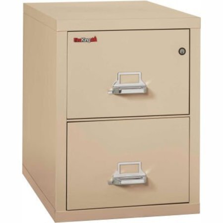 FIRE KING Fireking Fireproof 2 Drawer Vertical File Cabinet - Letter Size 18"W x 31-1/2"D x 28"H - Putty 2-1831-CPA